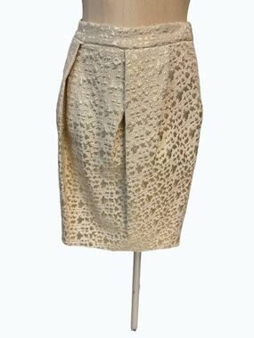 Moschino Designer Gold Metallic Tulip Skirt US 8 Fits 6